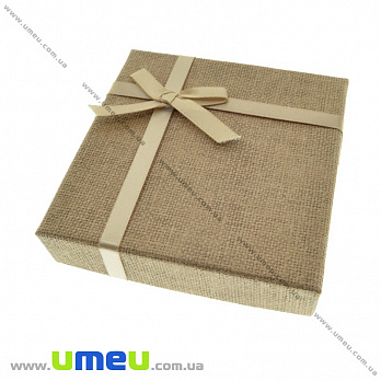 Подарочная коробочка для браслета Квадратная, 9х9х2 см, Бежевая, 1 шт (UPK-035276)