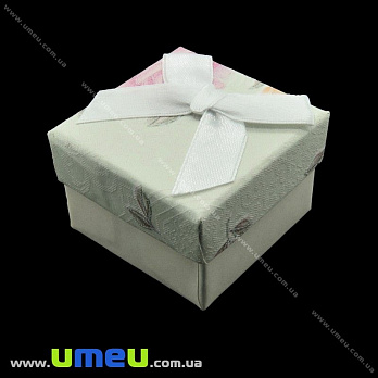 Подарочная коробочка Квадратная с узором под кольцо, 4,5х4,5х3,5 см, Белая, 1 шт (UPK-023071)