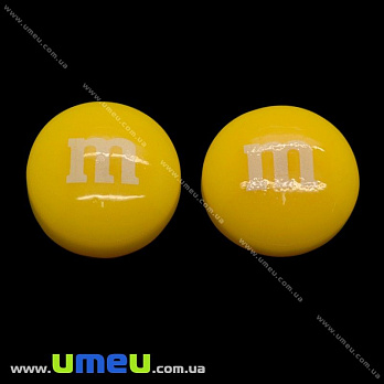 Кабошон из полимерной глины M-M's желтый, 14 мм, 1 шт (KAB-011711)