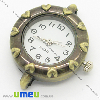 [Архив] Часы для браслетов круглые, Античная бронза, 30х23 мм, 1 шт (CLC-006155)