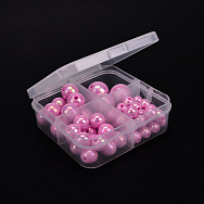 Набор пластиковых бусин в органайзере, 8-16 мм, Розовый, 1 набор (BUS-051100)