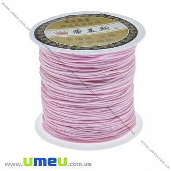 Нейлоновый шнур (для браслетов Шамбала), 1 мм, Розовый, 1 м (LEN-003372)