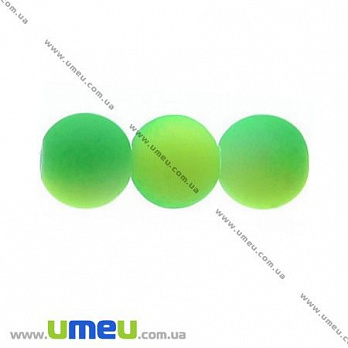 [Архив] Бусина стеклянная НЕОН, 8 мм, Зелено-лимонная флуоресцентная, 1 шт (BUS-007801)