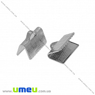 Затиск для стрічок з нержавіючої сталі, 10х7 мм, Темне срібло, 1 шт (STL-033227)