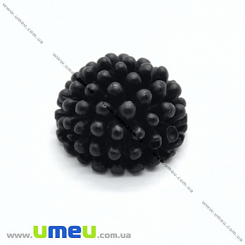 Кабошон из полимерной глины Цветок черный, 12 мм, 1 шт (KAB-011719)