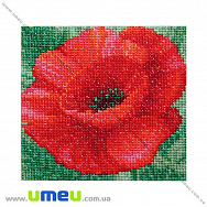 Набор для вышивания нитками VDV, Красный мак М-85, 10х10 см, 1 набор (SXM-032043)