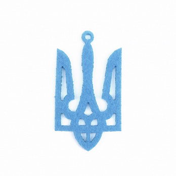 Декоративное изделие из фетра Трезуб, 6х4 см, Голубой, 1 шт (FLT-051563)
