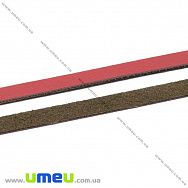 Штучний шкіряний шнур плоский, Червоний, 5х1,5 мм, 1 м (LEN-033662)