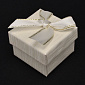 Подарункова коробочка Квадратна під кільце, 5х5х3,5 см, Кремова, 1 шт. (UPK-053775)