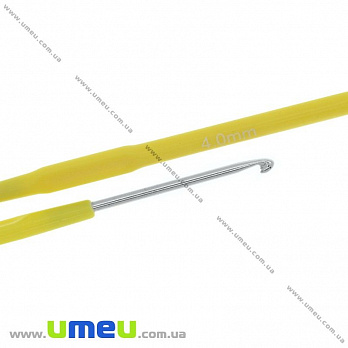 Крючок для вязания металлический с пластиковой ручкой 4,0 мм, 1 шт (YAR-023896)