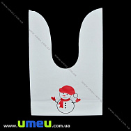 Подарунковий пакетик Новорічний, 24х16 см, Білий, 1 шт (UPK-023429)