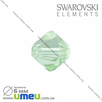 Бусина Swarovski 5301 Chrysolite, 6х6 мм, Биконус, 1 шт (BUS-003169)