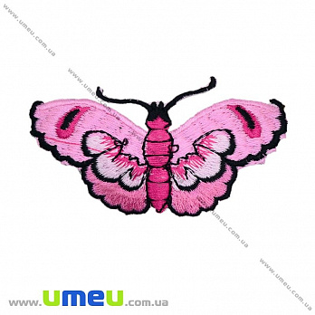 Термоаппликация Бабочка, 7,5х3,5 см, Розовая, 1 шт (APL-020956)