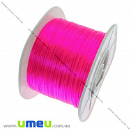Атласний нейлоновий шнур, 1 мм, Яскраво-рожевий, 1 м (LEN-012267)