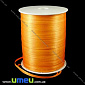 Атласная лента двухсторонняя, 3 мм, Оранжевая, 1 м (LEN-009668)