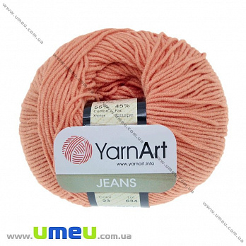 Пряжа YarnArt Jeans 50 г, 160 м, Оранжевая светлая 23, 1 моток (YAR-025302)