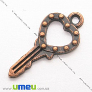 Підвіска металева Ключ, Мідь, 25х11 мм, 1 шт (POD-006608)