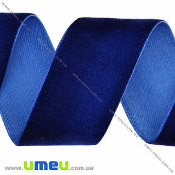 Лента бархатная, 48 мм, Синяя темная, 1 м (LEN-035830)