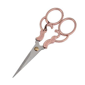Ножницы из нержавеющей стали, 2 сорт, 13 cм, Розовое золото, 1 шт (INS-051843)