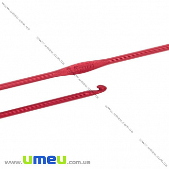 Крючок для вязания алюминиевый 2,5 мм, 1 шт (YAR-023466)