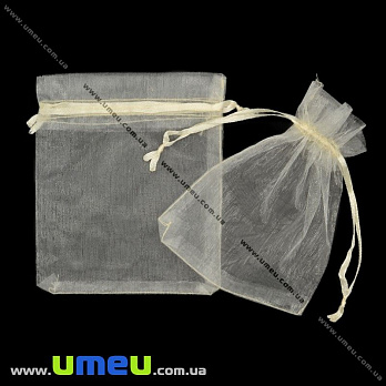 Подарочная упаковка из органзы, 10х12 см, Бежевая, 1 шт (UPK-012381)