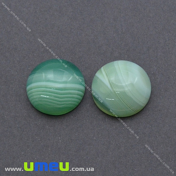 Кабошон нат. камень Агат зеленый, Круглый, 18 мм, 1 шт (KAB-036129)