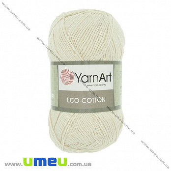 Пряжа YarnArt Eco-cotton 100 г, 220 м, Молочная 762, 1 моток (YAR-025214)