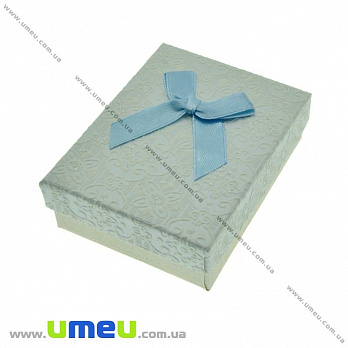 Подарочная коробочка Прямоугольная с узором, 9х7х3 см, Голубая, 1 шт (UPK-023105)
