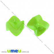 Намистина пластикова Зигзаг, 9,5х8 мм, Зелена, 1 шт (BUS-008790)