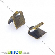 Затиск для стрічок, 6х8 мм, Антична бронза, 1 шт (ZAG-008441)