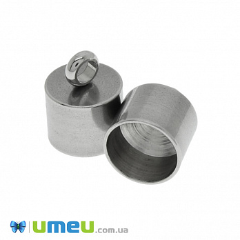Колпачек из нержавеющей стали, 13х10 мм, Темное серебро, 1 шт (STL-038554)
