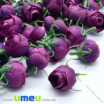Бутон розы тканевый (головка), 25 мм, Фиолетовый, 1 шт (DIF-019845)