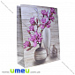 Подарочный пакет Цветы, 40х31х12 см, Серый, 1 шт (UPK-035668)