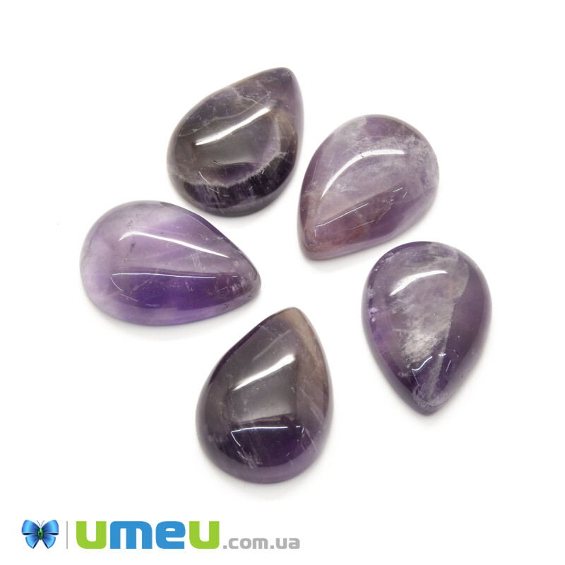 Кабошон нат. камінь Аметист темний, Крапля, 25х18 мм (KAB-043084)