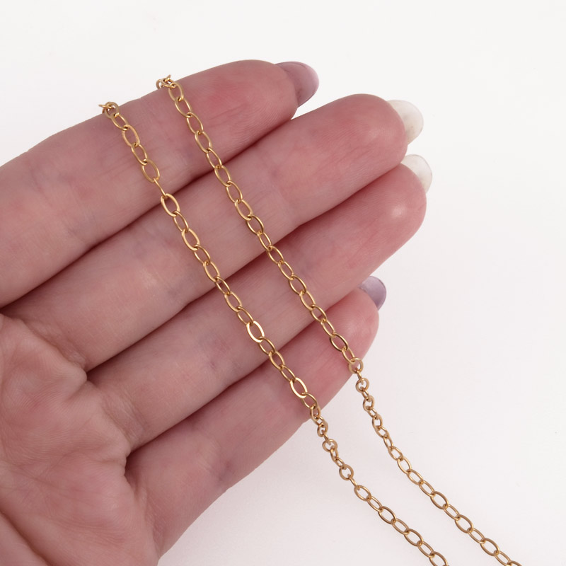 Ланцюг з нержавіючої сталі, 2,5 мм, Золото (ZEP-055304)