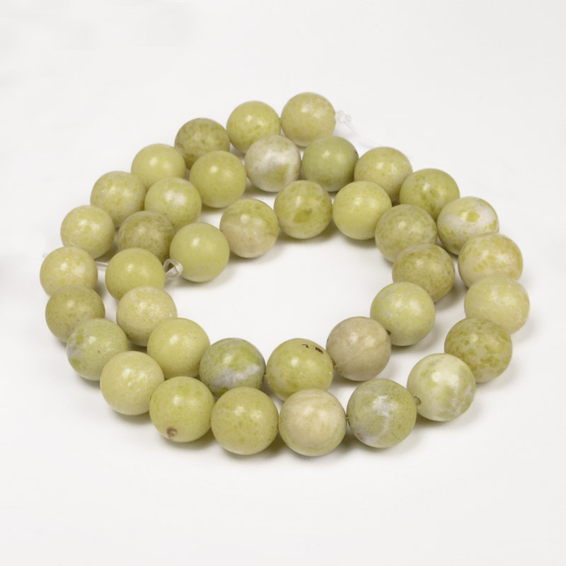 Намистини Нефрит салатовий, Натур. камінь, 10,5 мм, Круглі (BUS-053979)