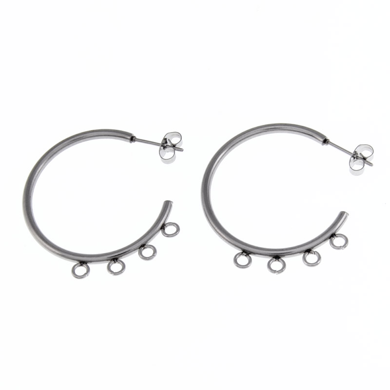 Швензы из нерж. стали, 32х32 мм, Темное серебро (STL-055778)