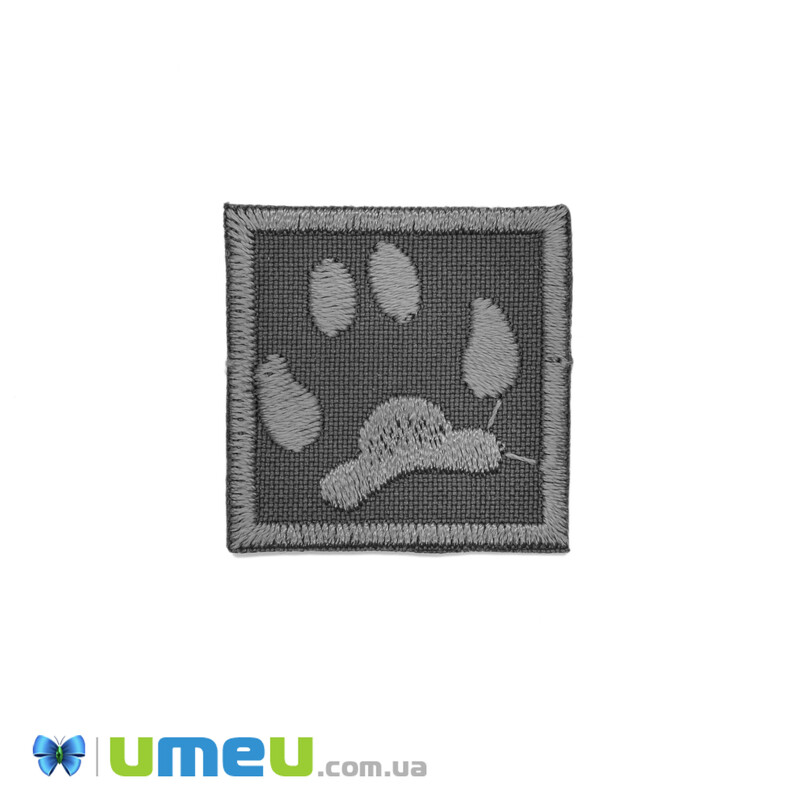 Термоаплікація Лапка, 3,5х3,5 см, Сіра (APL-042554)