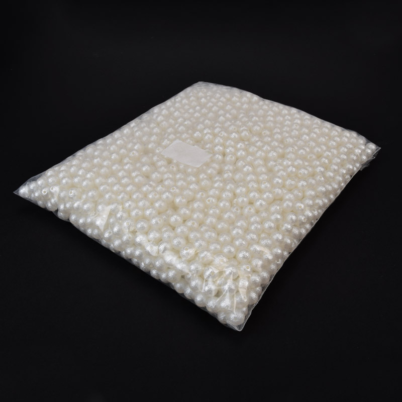 Намистини для сумок ОПТ, Пластикові, Круглі Перли, 8 мм, Молочні (BUS-059605)