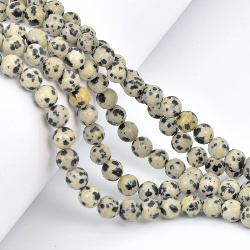 Намистини Яшма далматинова, Натур. камінь, 6,5 мм, Круглі (BUS-057992)