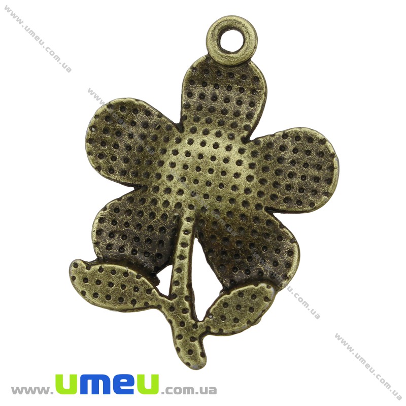 Підвіска метал. Квітка, 28х20 мм, Антична бронза (POD-006620)