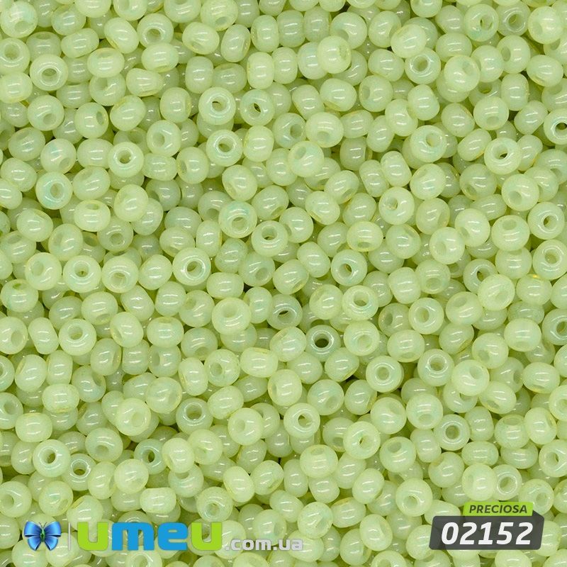 Бісер чеський №445/02152, Оливковий світлий, Алебастровий, 10/0 (BIS-043800)