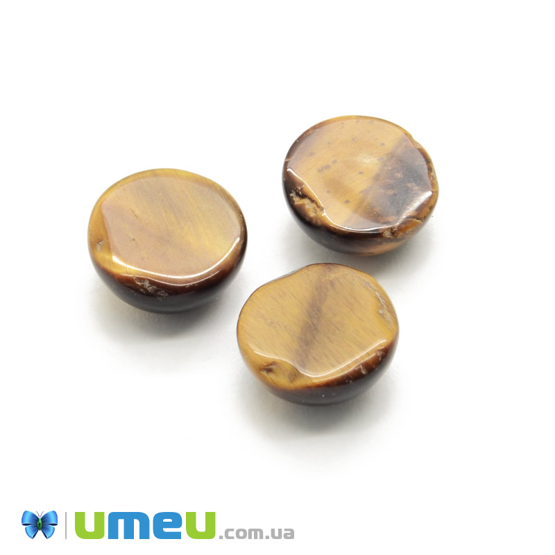 Кабошон нат. камень Тигровый глаз (2 сорт), Круглый, 10 мм (KAB-038864)