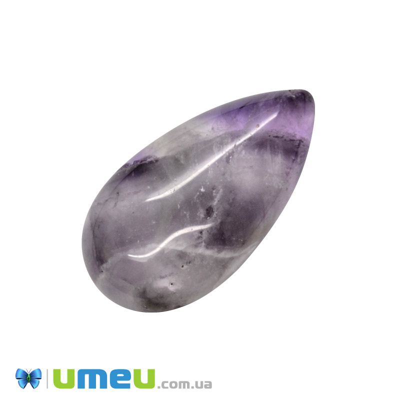 Кабошон нат. камінь Аметист, Крапля, 27,5 х15,1 мм (KAB-050664)