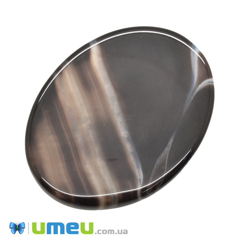 Кабошон нат. камень Агат коричневый, Овал, 39,4х29,6 мм (KAB-050617)