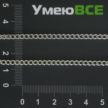 Ланцюг, Світле срібло, 5х4 мм (ZEP-003007)