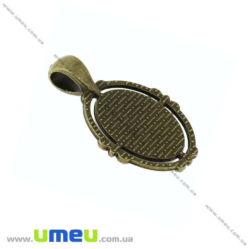 Основа овальная, 34х21 мм, 18х13 мм, Античная бронза (OSN-020048)