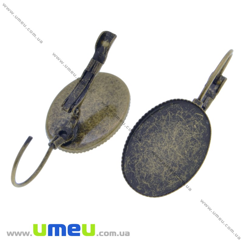 Швензи під кабошон 18х13 мм, Антична бронза, 30х14 мм (OSN-018219)