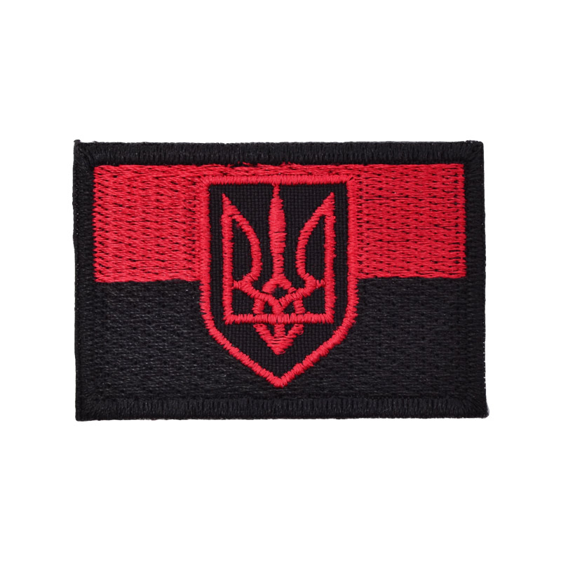 Термоаплікація Тризуб, 6х4 см, Червоно-чорна (APL-053328)