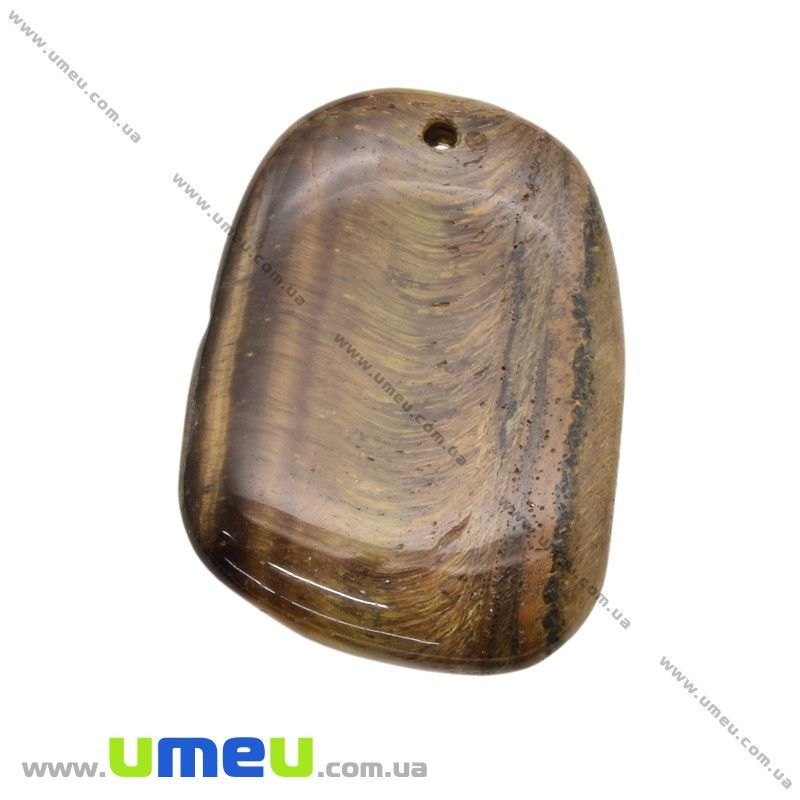 Підвіска з натурального каменю, Тигрове око, 41х30 мм (POD-009270)